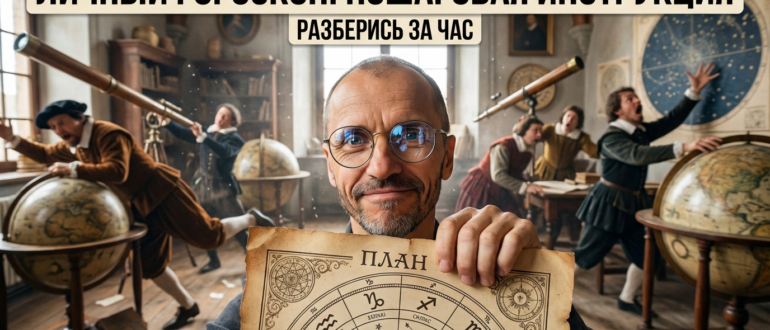 Изображение, иллюстрирующее этапы составления личного гороскопа по знакам зодиака.